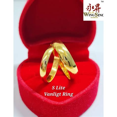 Wing Sing Cincin Belah Rotan Licin Padu Emas 916 916 Gold Plain Ring