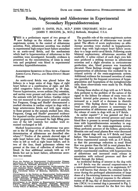 PDF Renin Angiotensin And Aldosterone In Experimental Secondary