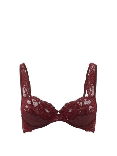 La Perla Tres Souple Underwired Lace Bra Womens Burgundy Burgundy Outfit Burgundy Color