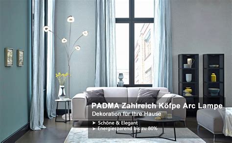 PADMA LED Stehlampe Modern Dimmbar 5 Flammig Schwenkbar Stehleuchte