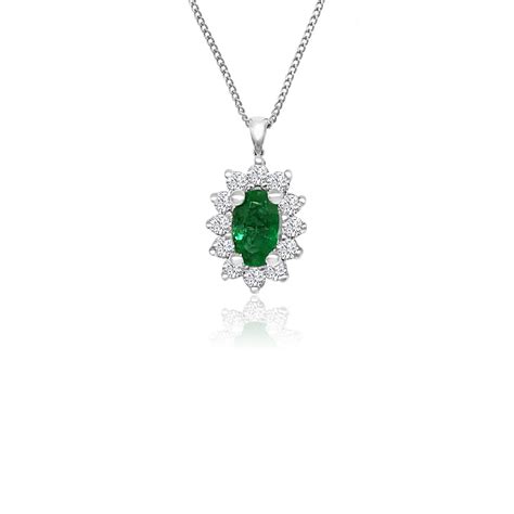 Emerald And Diamond Cluster Pendant Temelli Jewellery