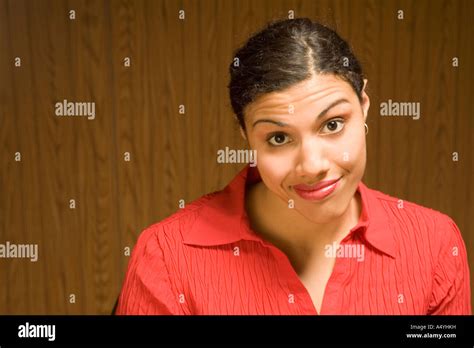 Close Up Of Woman With Eyebrows Raised Stock Photo Alamy