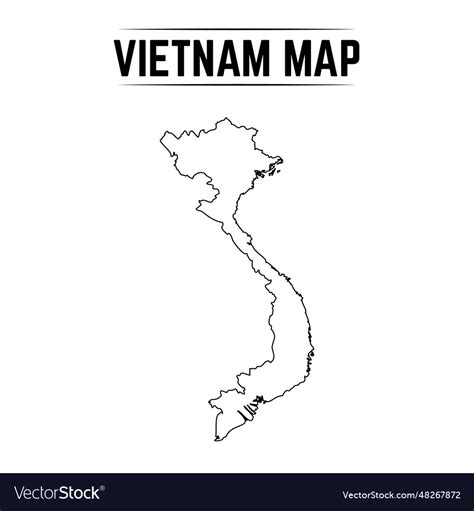 Outline Simple Map Of Vietnam Royalty Free Vector Image