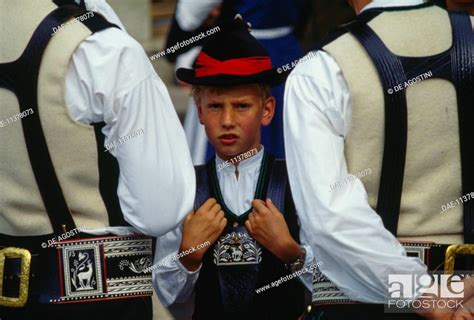 Child Wearing Traditional Clothes During The Feast Of Sarner Kirchtag