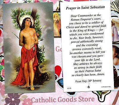 SAINT SEBASTIAN WITH Prayer to St. Sebastian - Paperstock Holy Card $1. ...