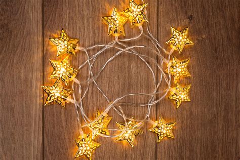 Гирлянда золотые звёзды тёплый цвет LED 3 m' - שרשרת מנורות כוכבים - xo ...