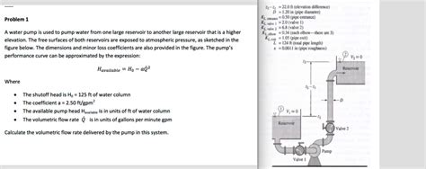 Solved A Water Pump Is Used To Pump Water From One Large