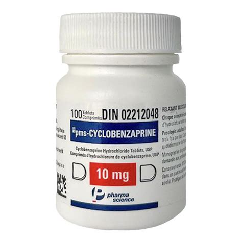 Cyclobenzaprine (Muscle Relaxant) 10mg/tab, 100tabs | PharmaScience ...