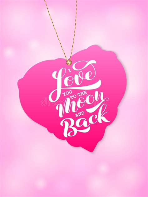 I Love You To The Moon And Back Brush Lettering Vector Stock Illustration For Card Stock