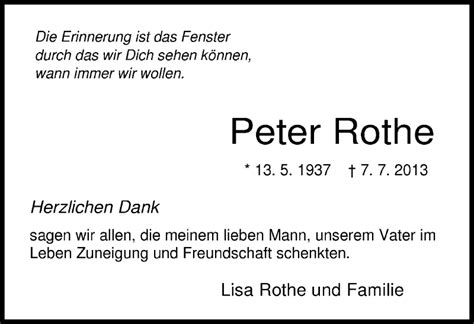 Traueranzeigen Von Peter Rothe Nordwest Trauer De