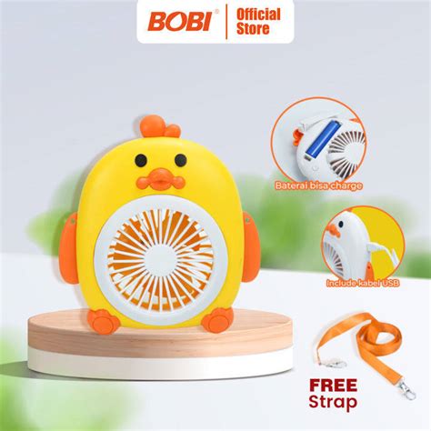 Bobi Kipas Angin Mini Portable Karakter Gantung Kalung Leher Mini Fan