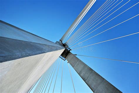 Modern Bridge Pylon Against A Blue Sky Stock Photo Image Of Outside