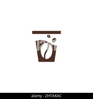 Coffee Cup Vector Logo Design Template Vector Coffee Shop Labels Stock