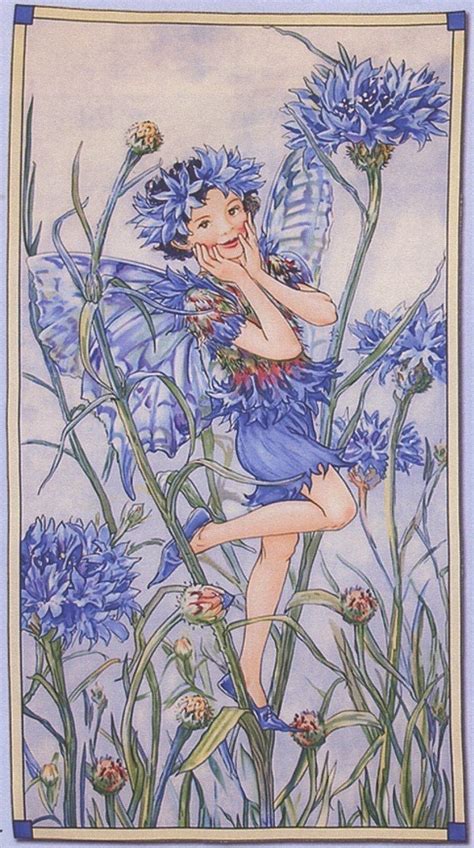 Flower Fairy Cicely Mary Barker Cornflower Fairy Panel Fabric