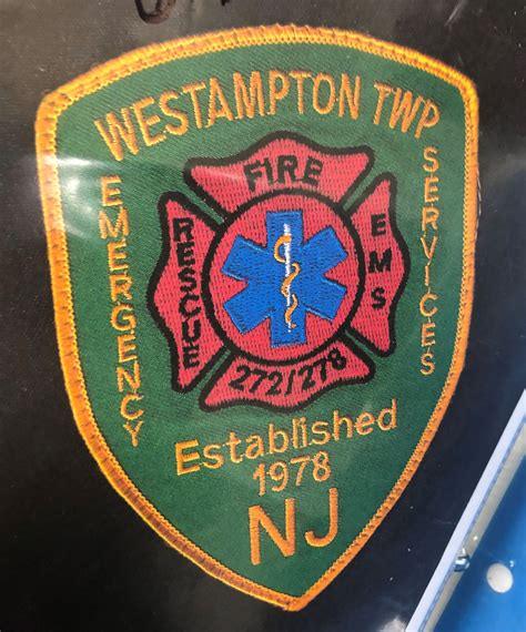 WESTAMPTON TOWNSHIP FIRE RESCUE EMS 272/278 DEPARTMENT SLEEVE #686