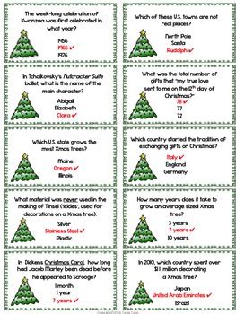 Christmas Trivia Cards by Turbo Tutor | TPT