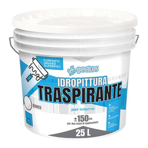 Pittura Per Interni Traspirante GECKOS Bianco Opaco 25 L Leroy Merlin