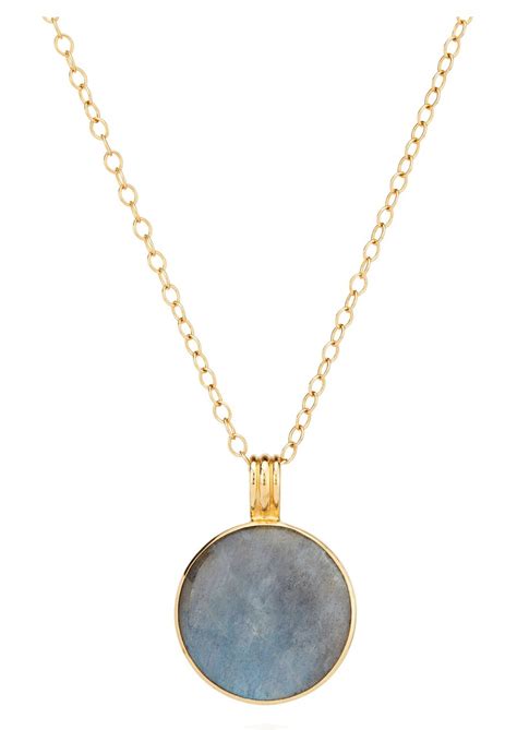 Anna Beck Pacifica Large Reversible Labradorite Pendant Necklace Gold