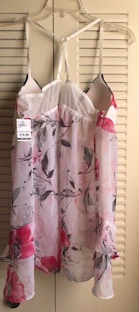 Apt New With Tags Xxl Light Pink Sheer Floral Ruffled Lingerie Ebay