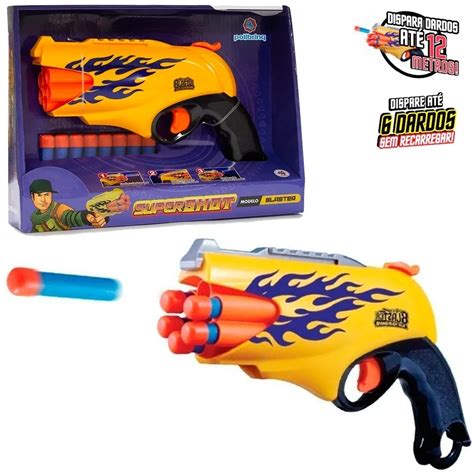 Lan A Dardos De Brinquedo Pistola Supershot Blaster Polibrinq Estilo