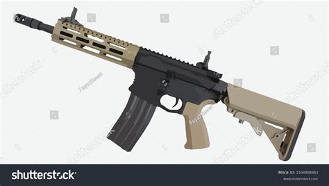 Airsoft 총 M4 카빈 소총 무기 스톡 벡터 로열티 프리 2164908983 Shutterstock