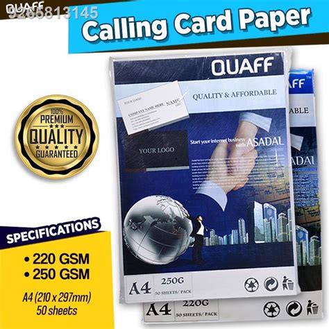 Quaff Calling Card Paper Matte Gsm Gsm A Size Sheets Pack