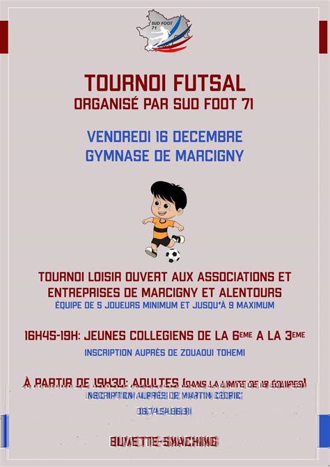 Actualit Les Tournois Futsal Du Club Club Football Sud Foot