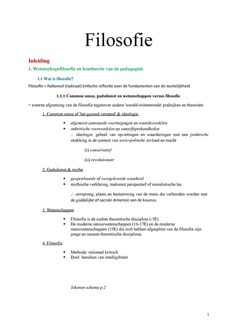 Samenvatting Filosofie Examen Filosofie Inleiding 1