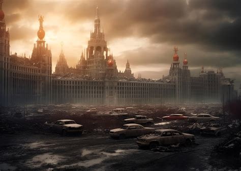 Premium Photo | Moscow post apocalypse generative ai