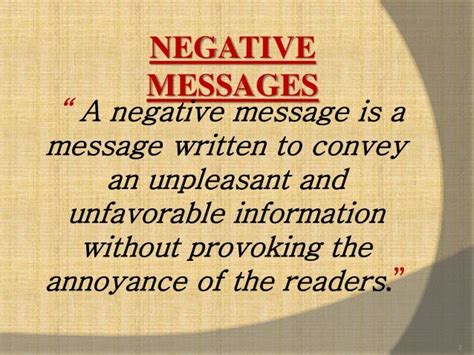 Negative messages PRESENTATION