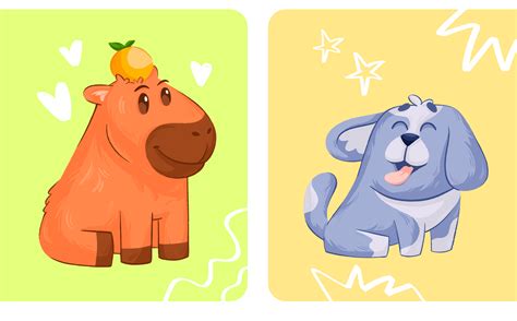 Stickers with cute animals for kids. :: Behance