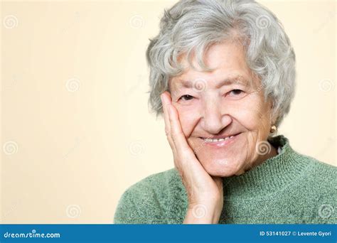 Cute Old Senior Lady Portrait Stock Photo Image 53141027