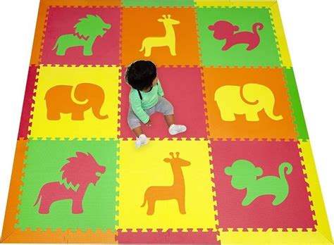 Softtiles Kids Foam Playmat Safari Animals Premium Nontoxic