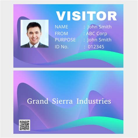Visitor Id Card Template Postermywall