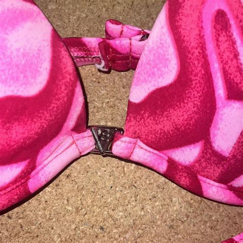 1980s Venus Swimwear Bikini Vintage Neon Pink Two Depop