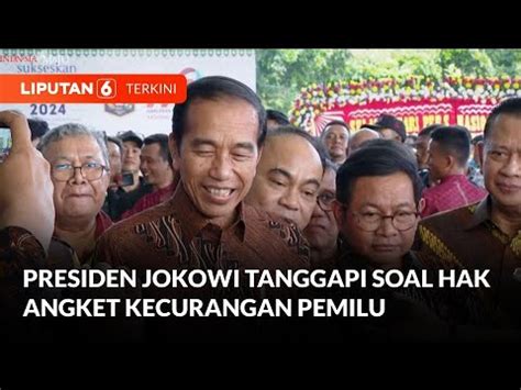 Presiden Jokowi Tanggapi Soal Hak Angket Usulan Ganjar Tentang Dugaan