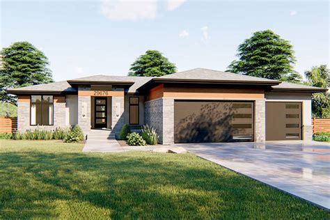 3-Bed Modern Prairie House Plan - 62739DJ | Architectural Designs ...