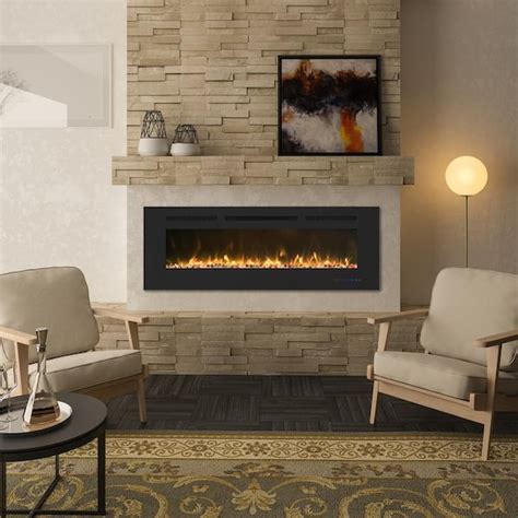 Reviews For Clihome Flame 50 In Black Wall Mounted Thermostat Electric Fireplace With Timer