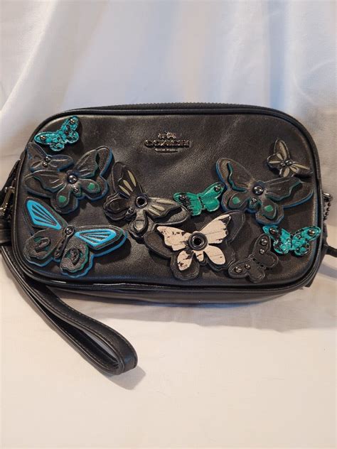 Coach Butterfly Applique Black Leather Convertible Cr Gem