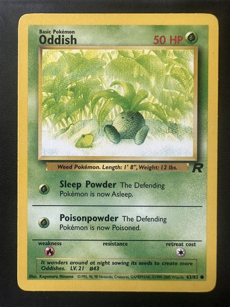 Nm Unlimited Pokemon Oddish Card Team Rocket Set Non Holo