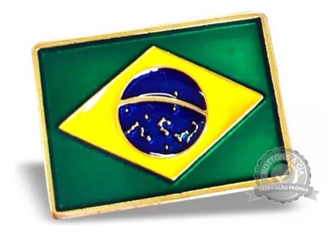 Pin Boton Broche Brasil Bandeira Pátria Metal Copa 20 Und Frete grátis