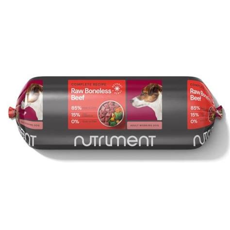 Nutriment Boneless Beef Formula Raw Frozen Adult Dog Food Chubb 14kg