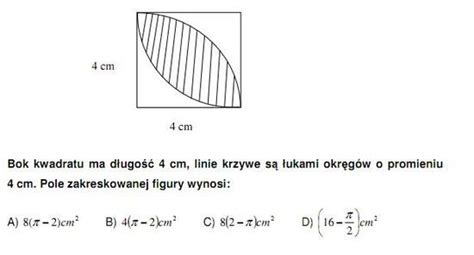 Ile Wynosi Pole Zakreskowanej Figury Cz Okr Gu Zadania Ci Gi