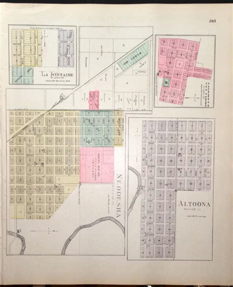 [map] La Fontaine Coyville Neodesha And Altoona Of Wilson County Kansas [backed With