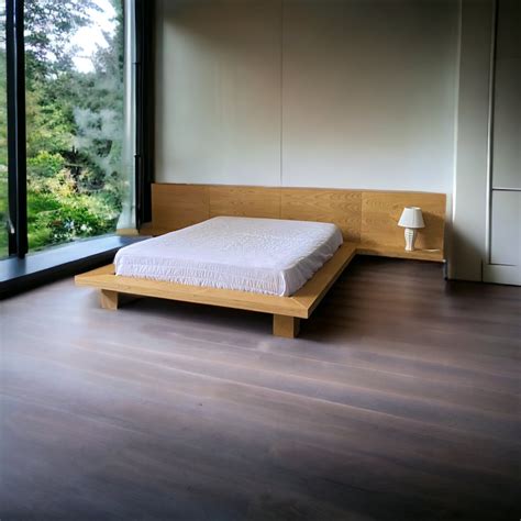 Letto Matrimoniale In Legno Rovere Stile Design Moderno Con Comodini