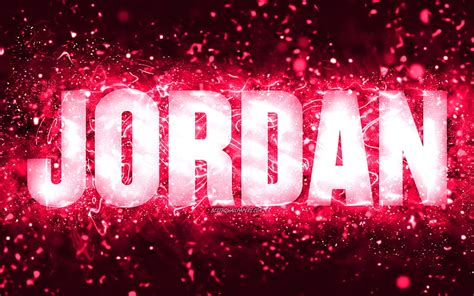 Happy Birtay Jordan Pink Neon Lights Jordan Name Creative Jordan Happy Birtay Jordan