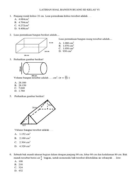 Latihan Soal Bangun Ruang