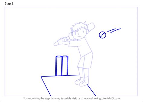 How To Draw A Cricket Player Scene Other Occupations Step By Step