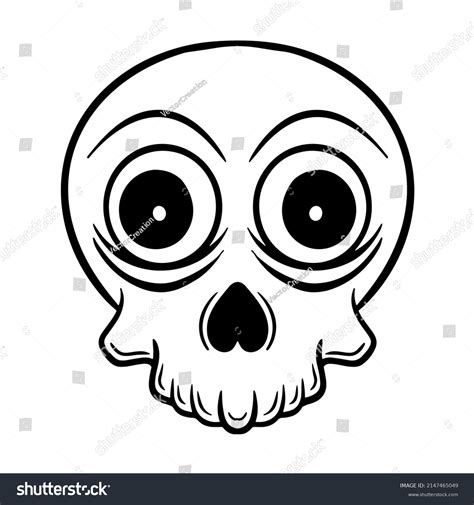 Cute Skull Outline Vector Icon Skull Stock Vector Royalty Free