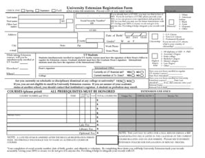 Fillable Online Utexas Semester Course Registration Form The